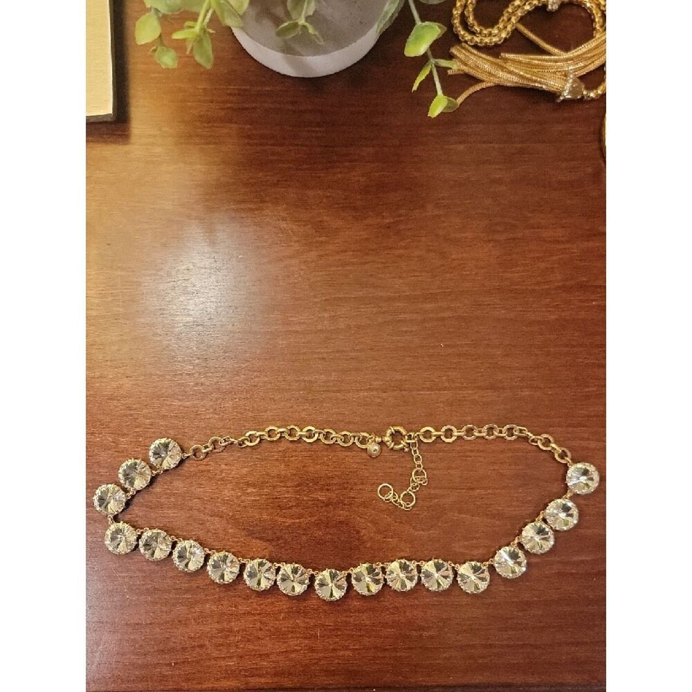 J. Crew Gold-Tone Crystal Necklace with Clear Stones - Picture 2 of 5